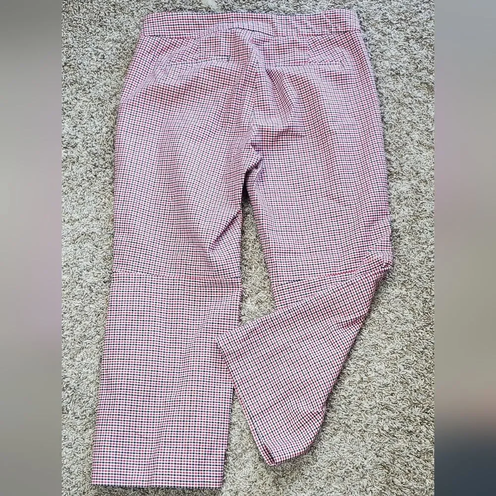 J. Crew Red,Black & White Plaid Ankle Pants